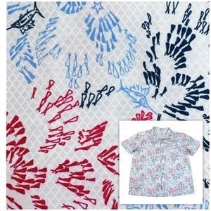 Columbia PFG Button Fish Shirt Red White Blue Patriotic USA Fishing Coastal XL